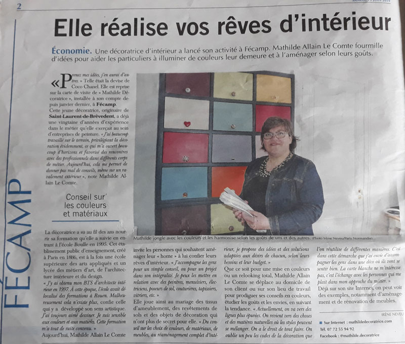 Mathilde décoratrice sur Paris Normandie