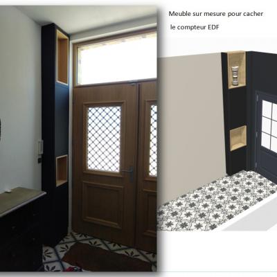 Meuble Sur Mesure Noir Et Bois